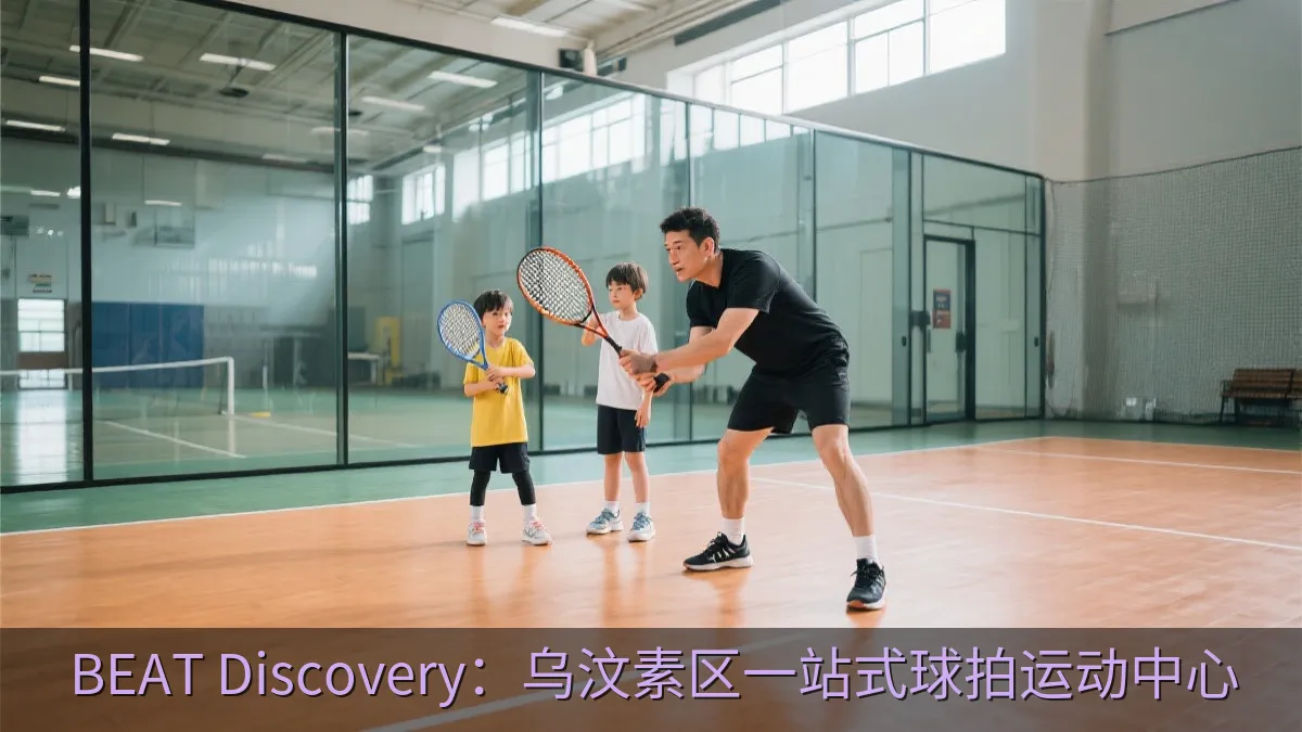 球拍运动教练在专业场地指导学员训练